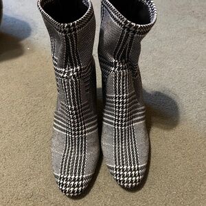 Aldo Plaid High Heel Ankle Boots
